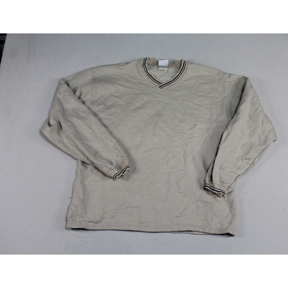 Jeerzes Z Class Men Beige Sweater Crew Neck Long Sleeve Casual Size Large